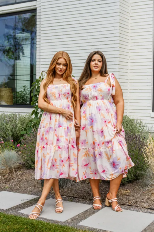 Pastel Petals Floral Midi Dress sold by Charming Charlie