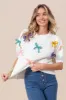 BiBi Bow Detail Puff Sleeve Sweater sold by Charming Charlie