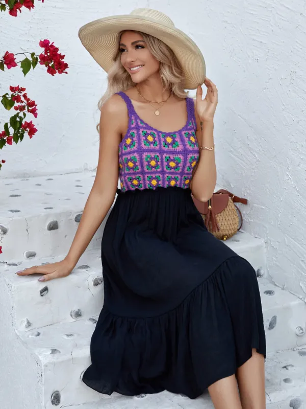 Openwork Wide Strap Midi Dress sold by Charming Charlie