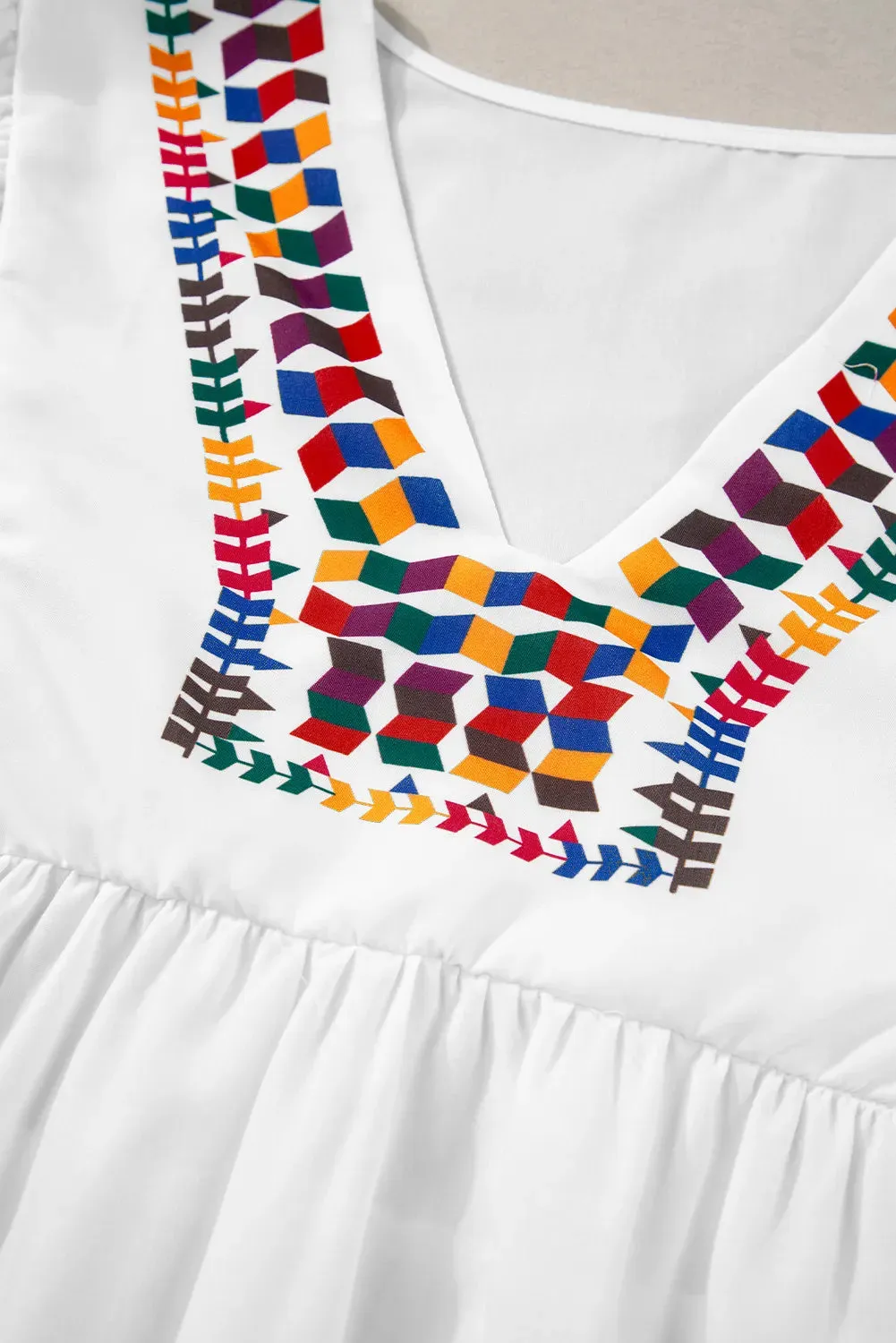 Printed V-Neck Puff Sleeve Blouse sold by Charming Charlie product image thumbnail 5