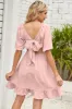 Ruched Ruffle Hem Short Sleeve Dress sold by Charming Charlie