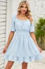 Ruched Ruffle Hem Short Sleeve Dress sold by Charming Charlie