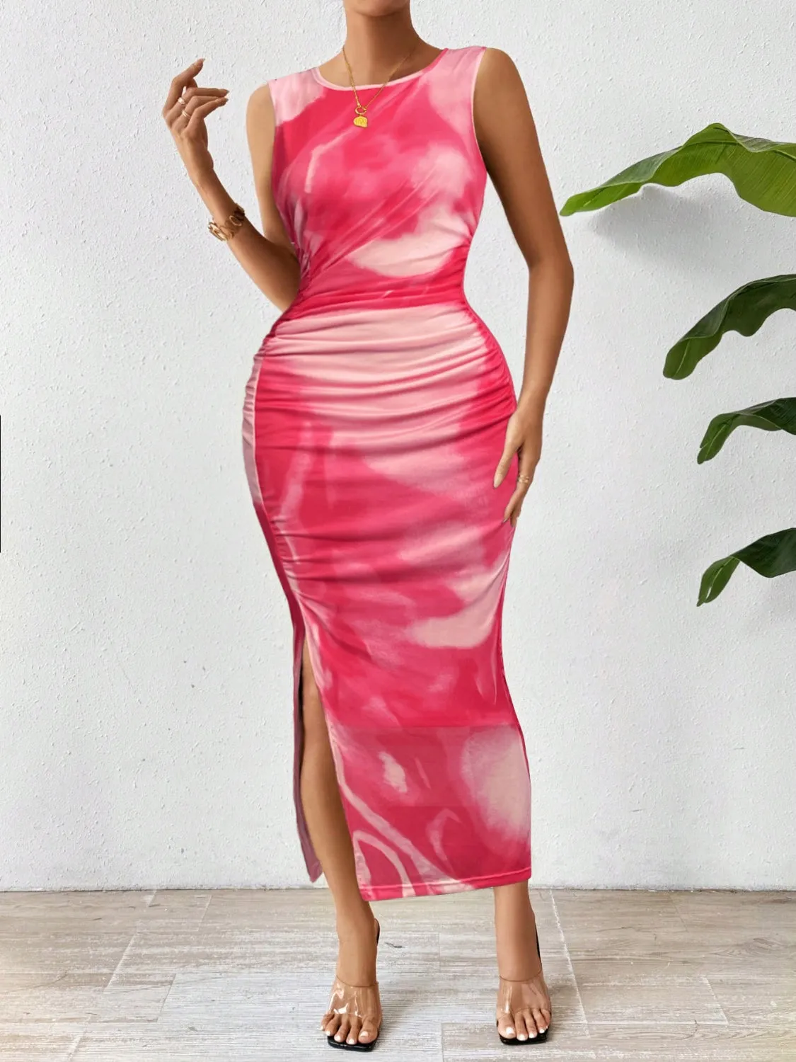 Slit Round Neck Midi Tank Dress sold by Charming Charlie product image thumbnail 5