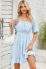 Ruched Ruffle Hem Short Sleeve Dress sold by Charming Charlie