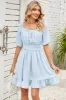 Ruched Ruffle Hem Short Sleeve Dress sold by Charming Charlie