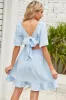 Ruched Ruffle Hem Short Sleeve Dress sold by Charming Charlie