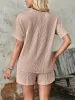 Textured Round Neck Short Sleeve Top and Shorts Set sold by Charming Charlie