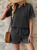 Textured Round Neck Short Sleeve Top and Shorts Set sold by Charming Charlie