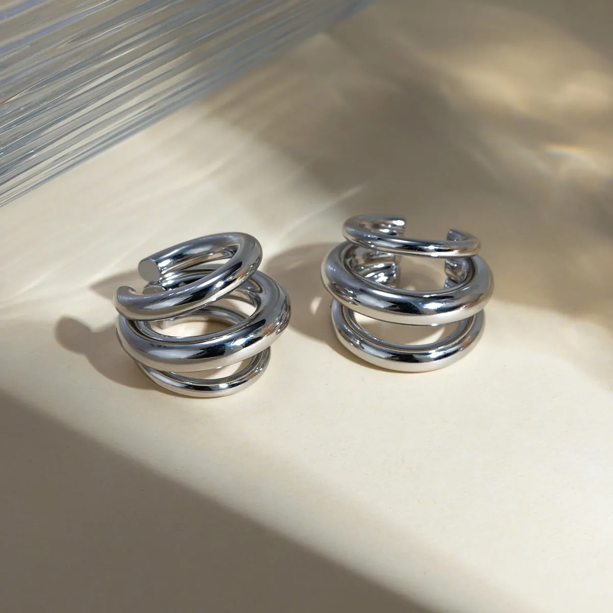 Stainless Steel Layered Cuff Earrings sold by Charming Charlie product image thumbnail 4