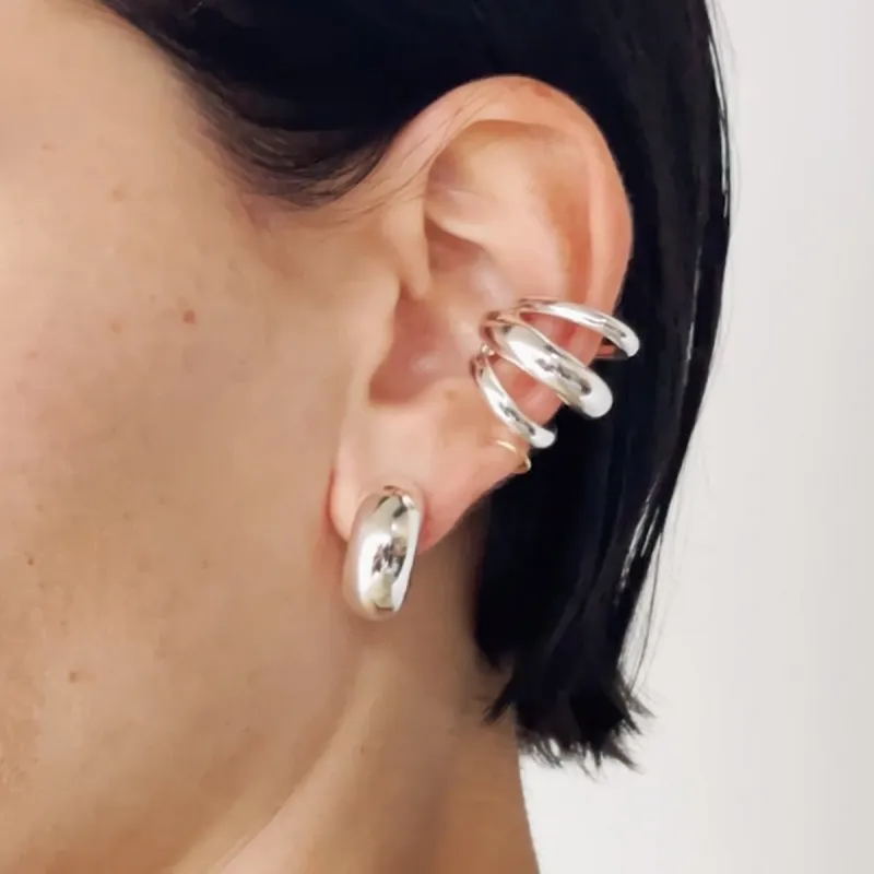 Stainless Steel Layered Cuff Earrings sold by Charming Charlie