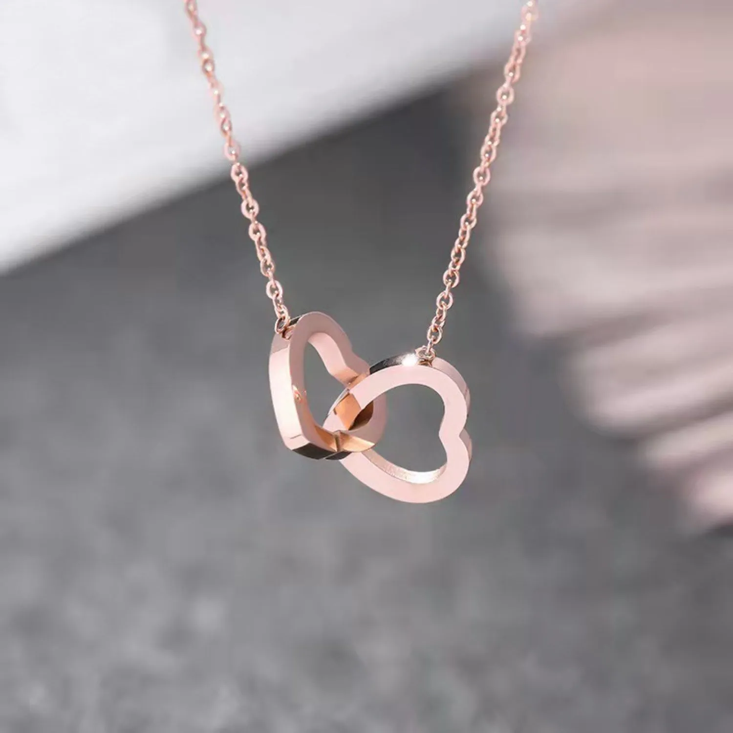Alloy Double Heart Necklace sold by Charming Charlie product image thumbnail 4