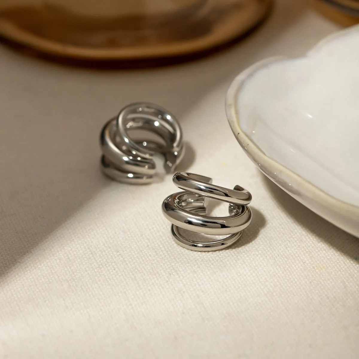 Stainless Steel Layered Cuff Earrings sold by Charming Charlie product image thumbnail 5