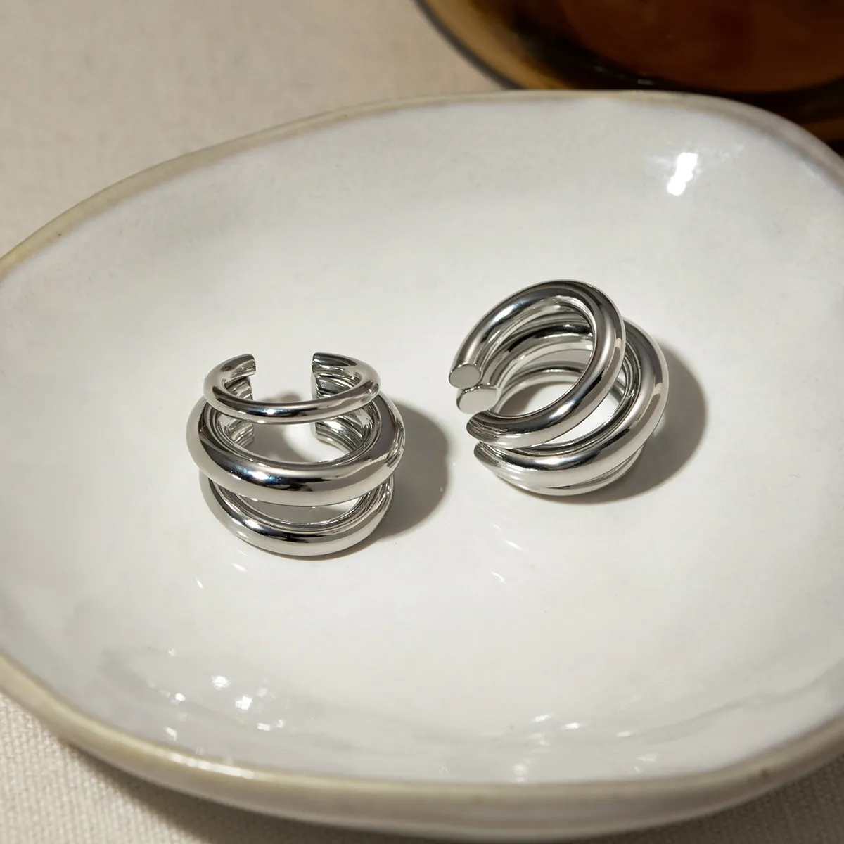 Stainless Steel Layered Cuff Earrings sold by Charming Charlie product image thumbnail 2