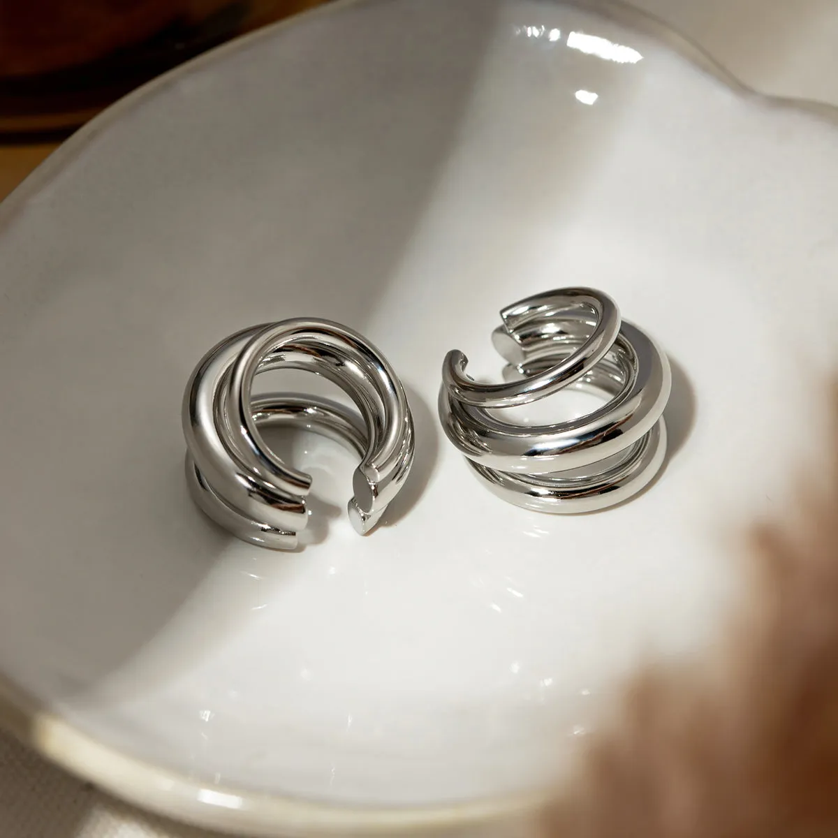 Stainless Steel Layered Cuff Earrings sold by Charming Charlie product image thumbnail 3