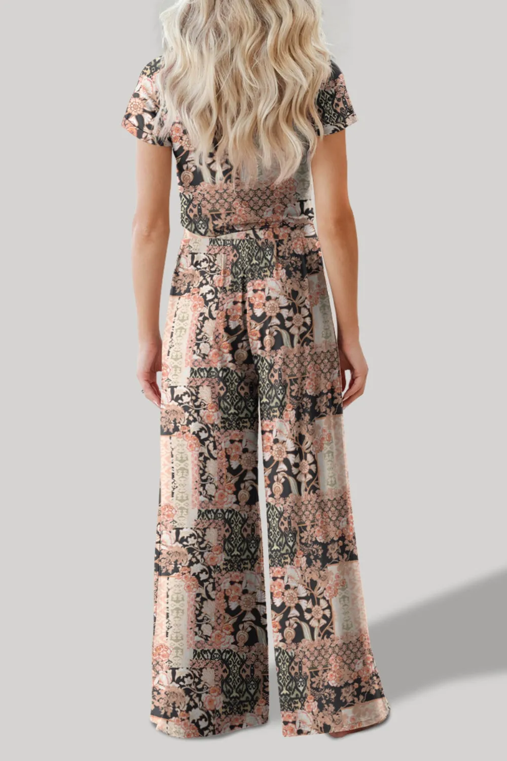 Printed Round Neck Short Sleeve Top and Pants Set sold by Charming Charlie product image thumbnail 5