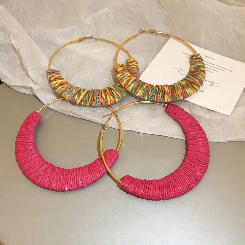 Alloy Grass Vine Hoop Earrings sold by Charming Charlie