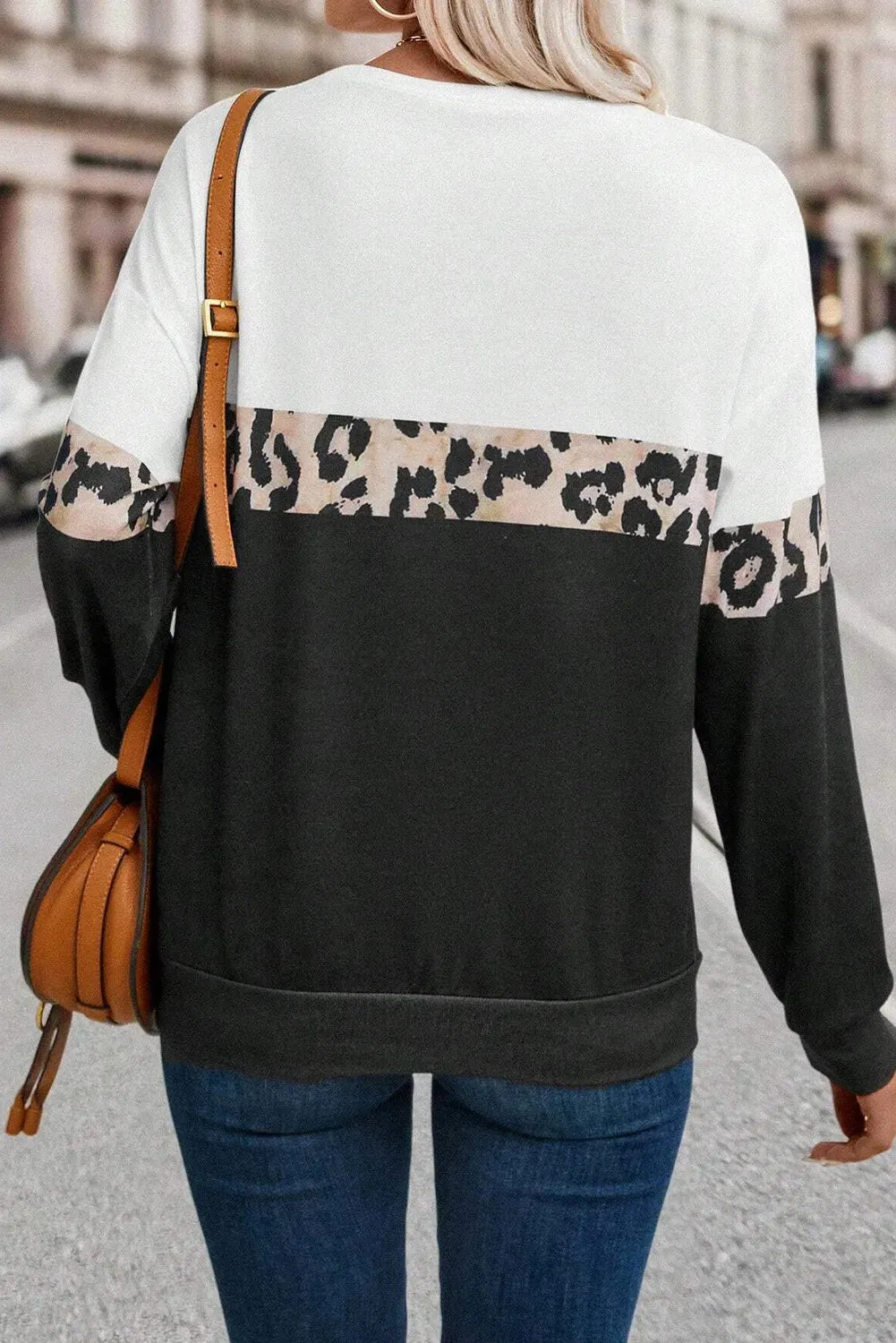 Leopard Round Neck Long Sleeve Top sold by Charming Charlie product image thumbnail 3