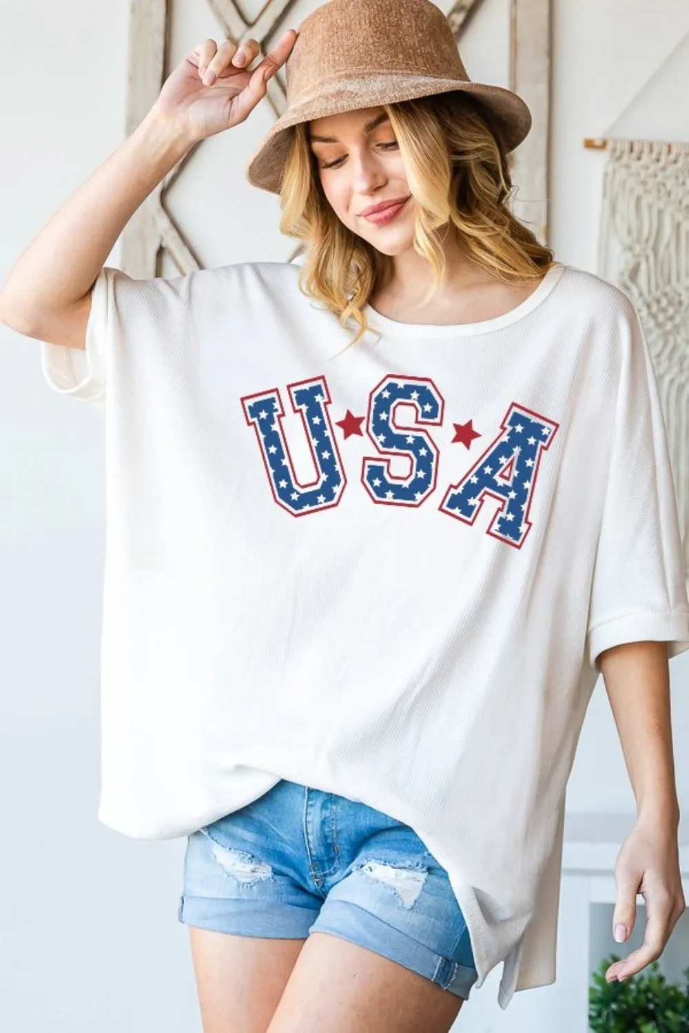 HOPELY USA Graphic Round Neck T-Shirt sold by Charming Charlie product image thumbnail 4