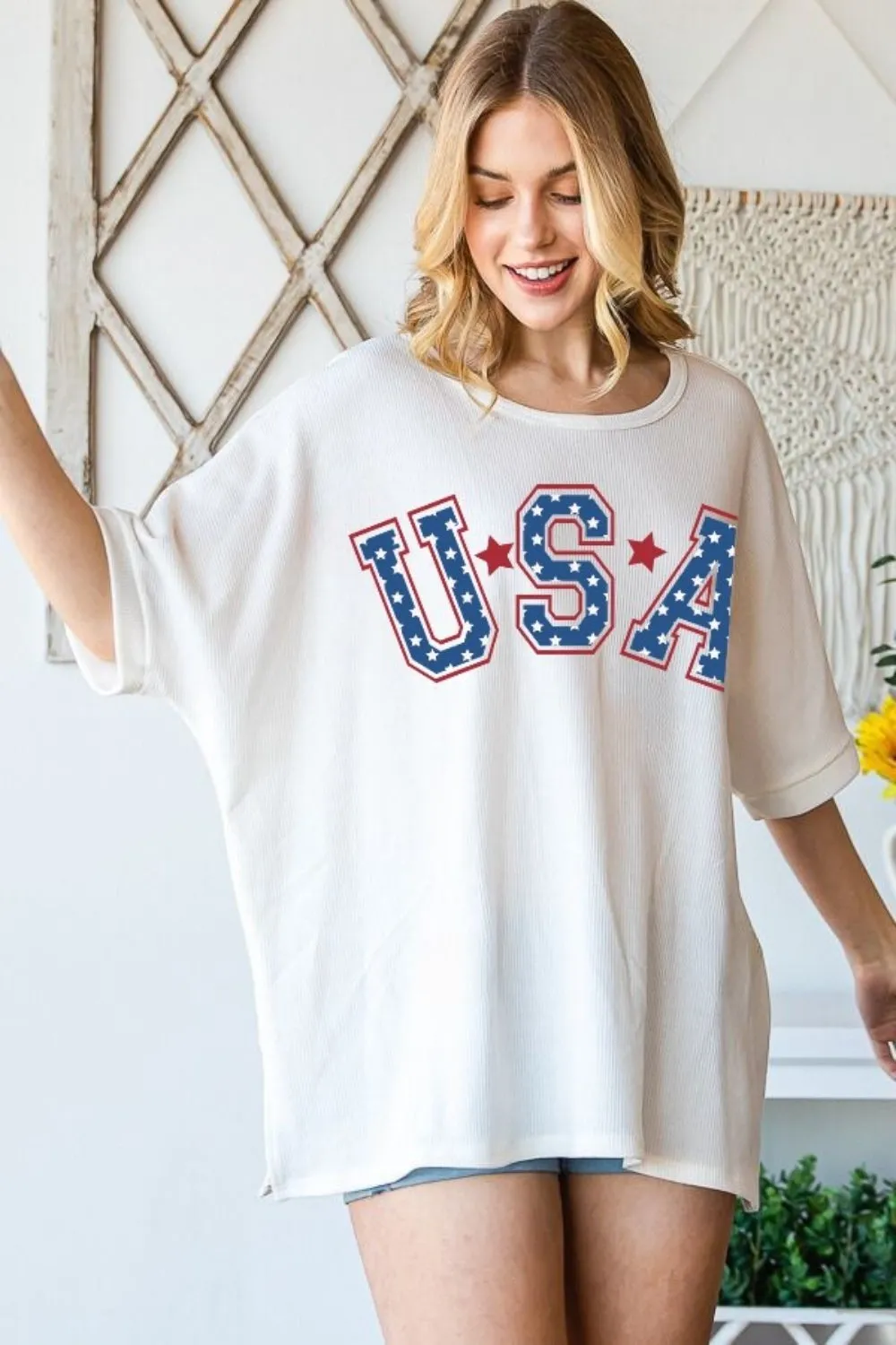 HOPELY USA Graphic Round Neck T-Shirt sold by Charming Charlie product image thumbnail 3