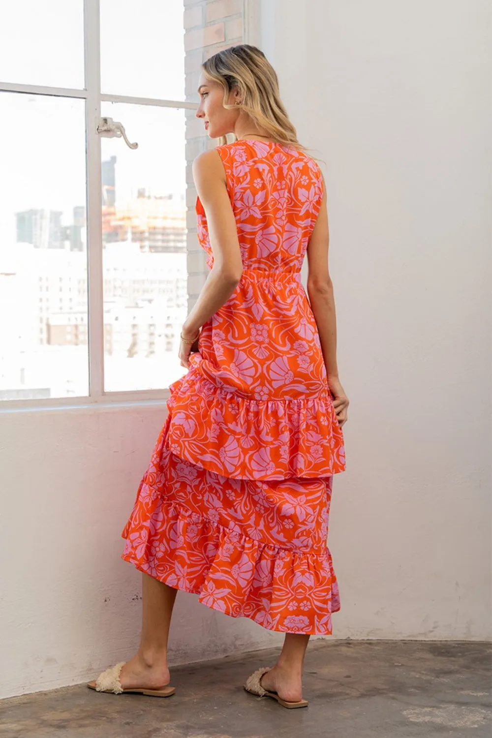Sew In Love Full Size Floral Ruffled Maxi Sleeveless Dress sold by Charming Charlie product image thumbnail 2