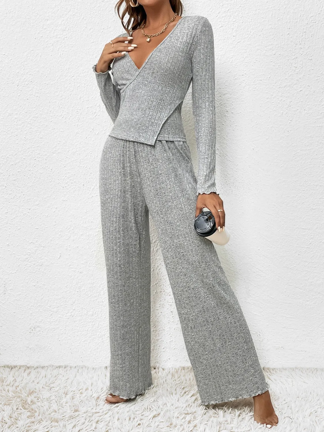 Surplice Long Sleeve Top and Pants Set sold by Charming Charlie