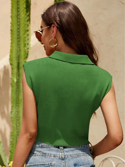 Johnny Collar Sleeveless Knit Top sold by Charming Charlie product image thumbnail 5