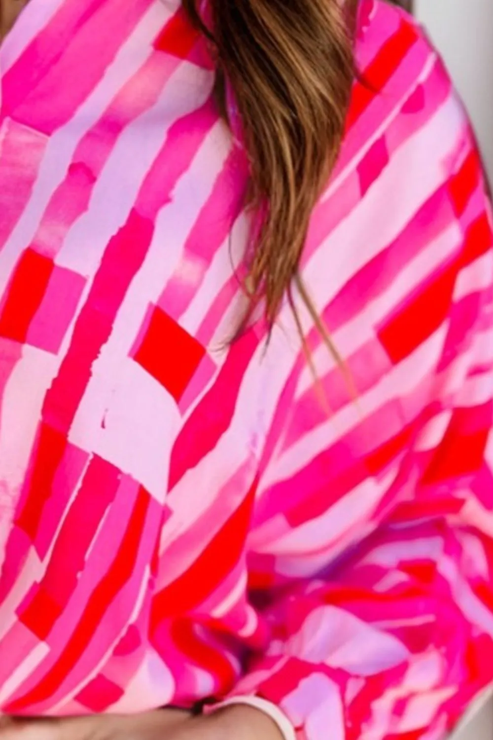 Color Block Collared Neck Long Sleeve Shirt sold by Charming Charlie product image thumbnail 3