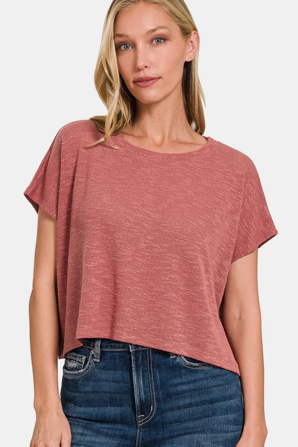 Zenana Round Neck Short Sleeve T-Shirt sold by Charming Charlie