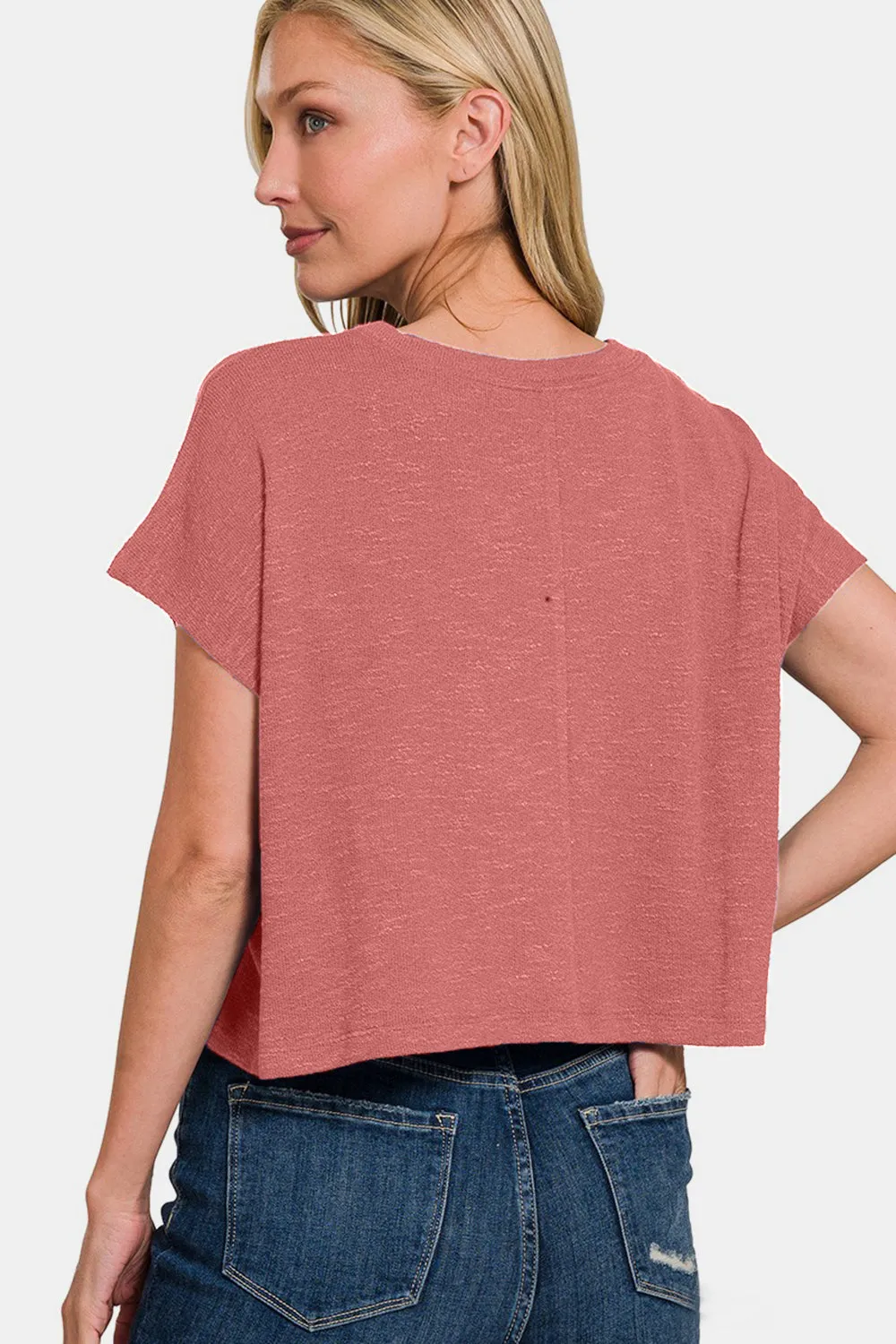 Zenana Round Neck Short Sleeve T-Shirt sold by Charming Charlie product image thumbnail 2
