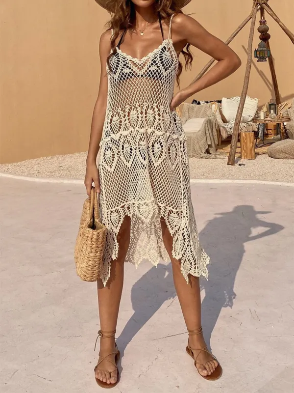 Openwork Scoop Neck Spaghetti Strap Cover-Up Dress sold by Charming Charlie