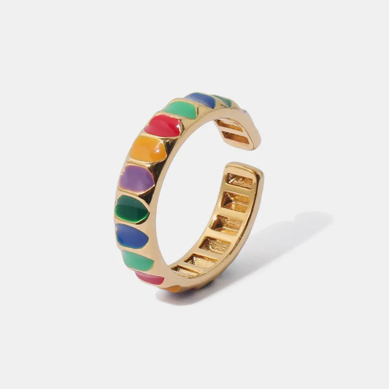 Brass Drip Oil Contrast Open Ring sold by Charming Charlie