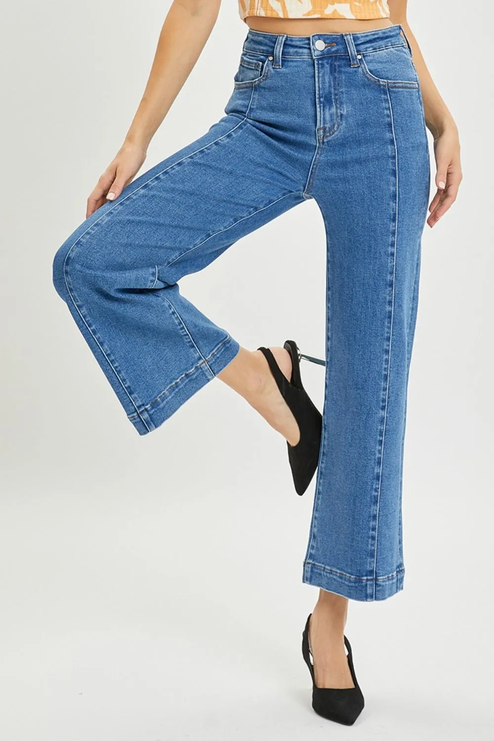 Risen Full Size High Rise Wide Leg Jeans sold by Charming Charlie