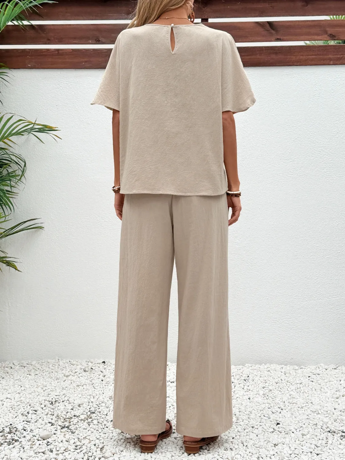 Lace Detail Round Neck Top and Pants Set sold by Charming Charlie product image thumbnail 2