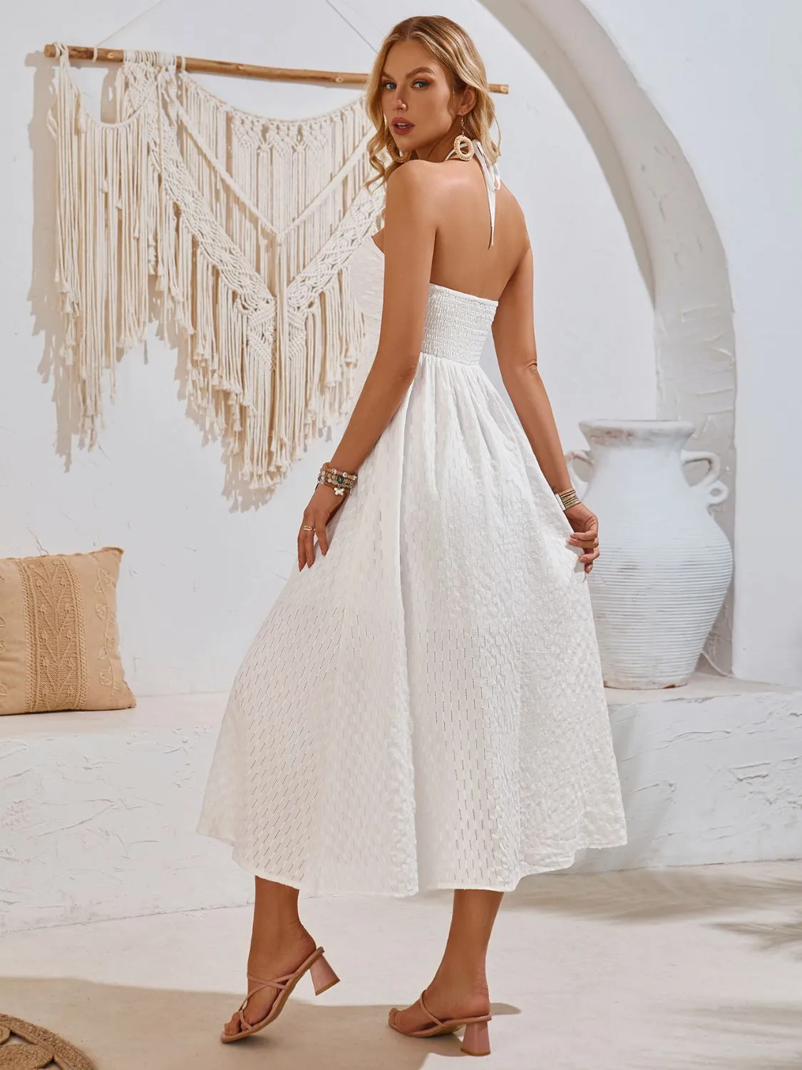 Swiss Dot Halter Neck Midi Dress sold by Charming Charlie product image thumbnail 2