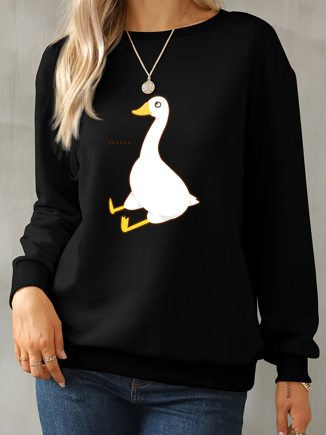 Goose Graphic Round Neck Sweatshirt sold by Charming Charlie
