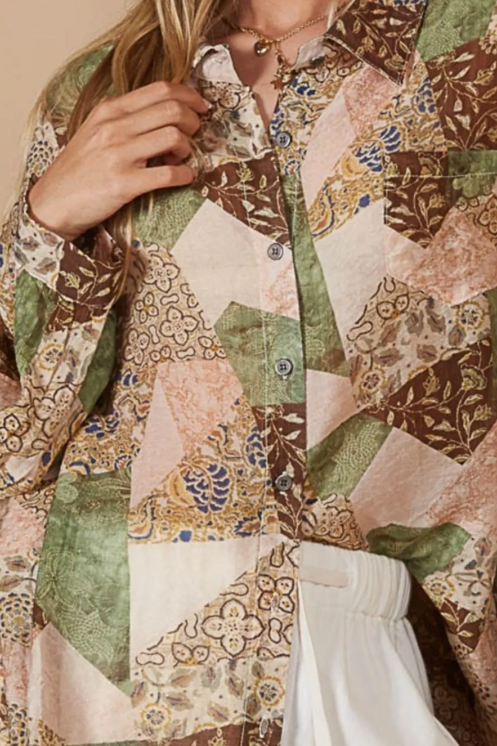 POL Button-Down Long Sleeve Printed Shirt sold by Charming Charlie product image thumbnail 3