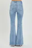 Risen Full Size High Rise Frayed Hem Flare Jeans sold by Charming Charlie