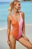 Ruched Plunge Wide Strap One-Piece Swimwear sold by Charming Charlie