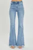 Risen Full Size High Rise Frayed Hem Flare Jeans sold by Charming Charlie