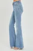 Risen Full Size High Rise Frayed Hem Flare Jeans sold by Charming Charlie