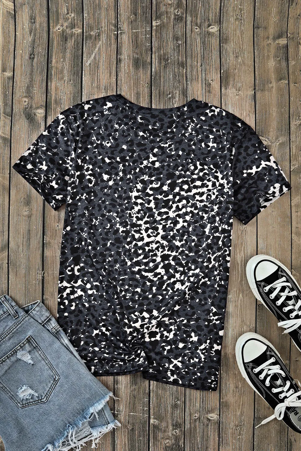 Leopard Round Neck Short Sleeve T-Shirt sold by Charming Charlie product image thumbnail 4