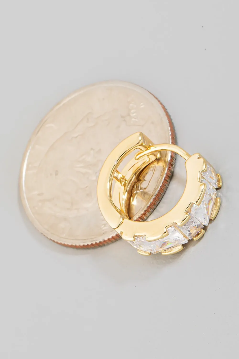 Fame Mini Rhinestone Huggie Hoop Earrings sold by Charming Charlie product image thumbnail 2