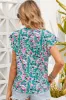 Printed Round Neck Cap Sleeve Blouse sold by Charming Charlie