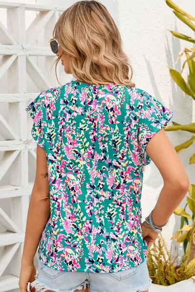 Printed Round Neck Cap Sleeve Blouse sold by Charming Charlie product image thumbnail 2