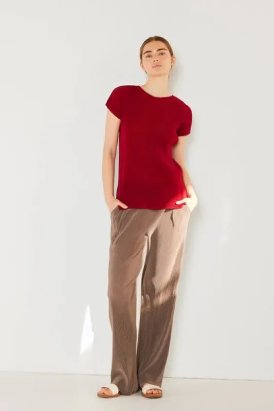 Marina West Swim Rib Pleated Elastic-Waist Wide Leg Pants sold by Charming Charlie