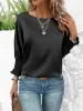 Smocked Round Neck Three-Quarter Sleeve Blouse sold by Charming Charlie