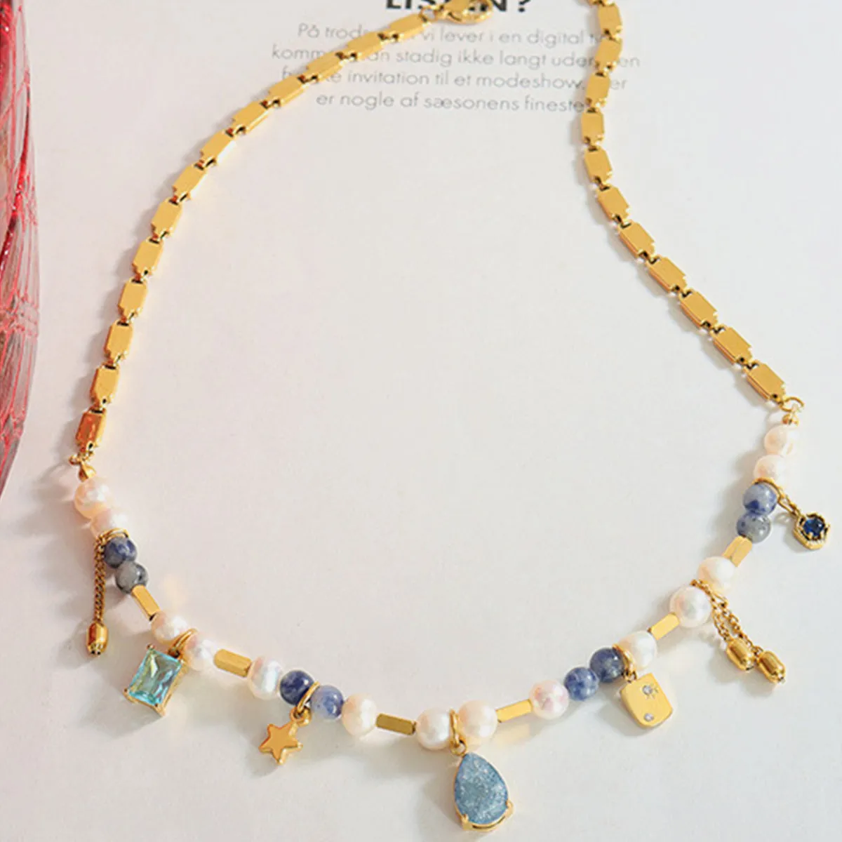 18K Gold-Plated Beaded Charm Necklace sold by Charming Charlie product image thumbnail 3