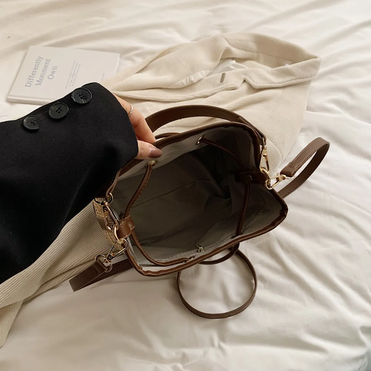 Straw Braided Shoulder Bag sold by Charming Charlie product image thumbnail 3