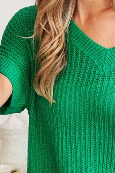 BiBi V-Neck Short Sleeve Sweater sold by Charming Charlie product image thumbnail 2