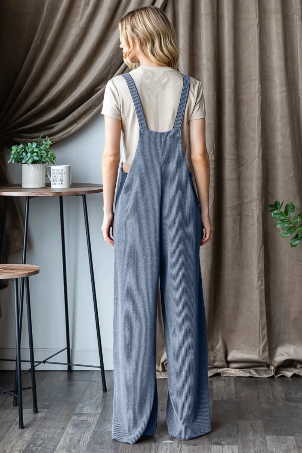 Heimish Full Size Ribbed Front Pocket Sleeveless Jumpsuit sold by Charming Charlie product image thumbnail 3
